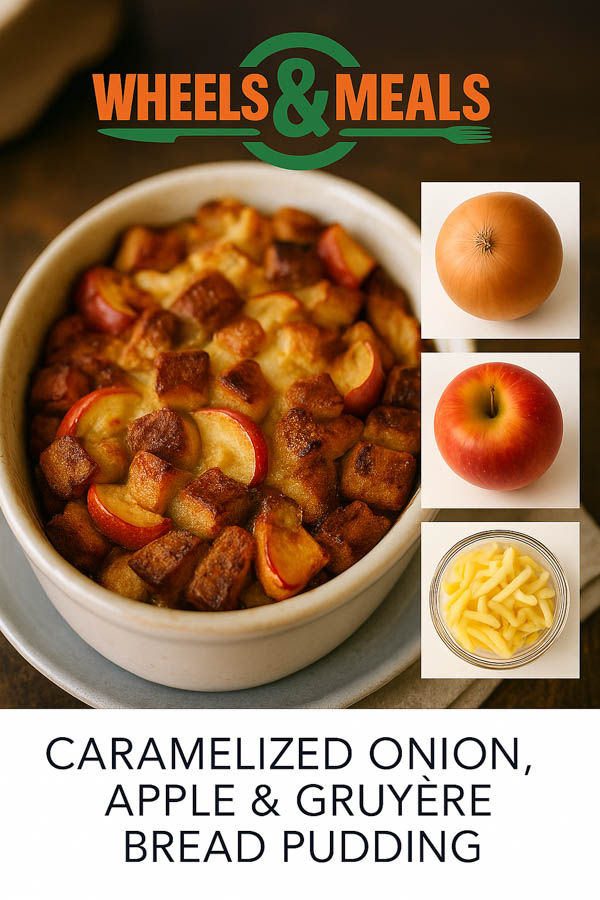 Caramelized Onion Apple Bread Pudding