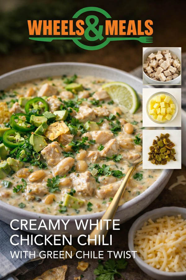Creamy White Chicken Chili with Roasted Green Chiles